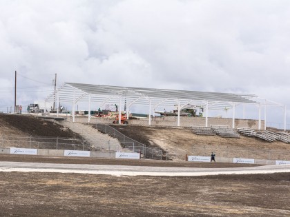 Stand at Bushy Park Being Built